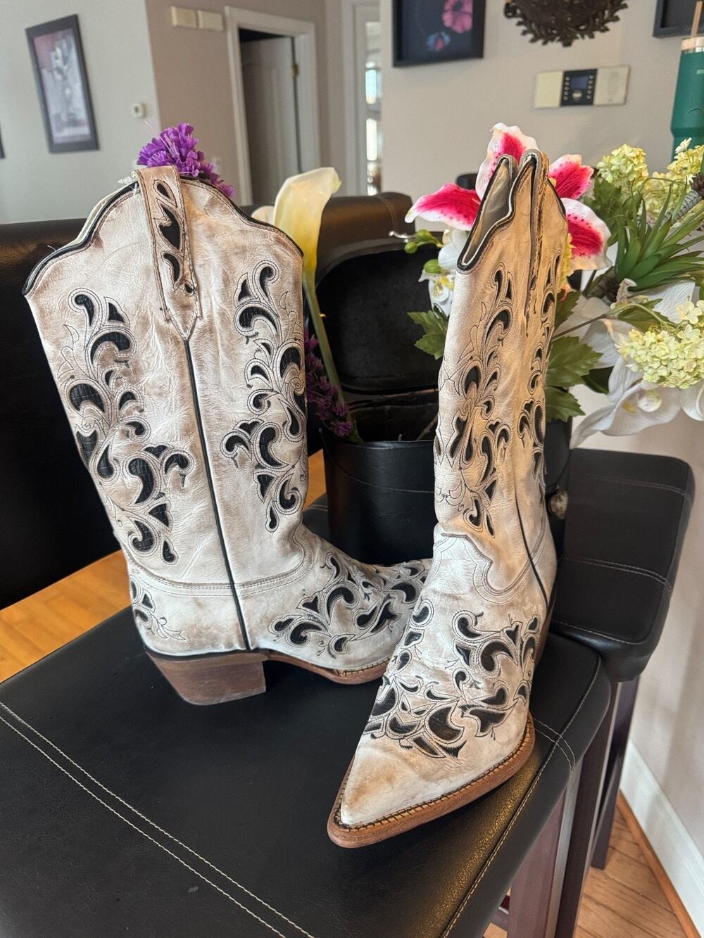 J.B. Dillon Womens Chicory Western Cowgirl Boots JBR 6055 B - Size 8.5 (BOTA300